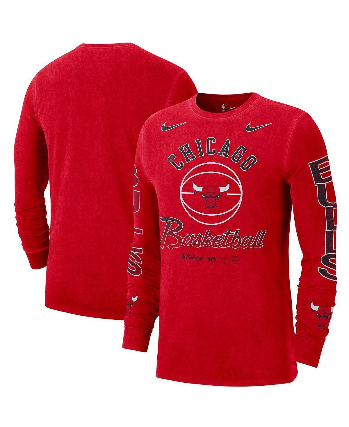 

Мужская футболка с длинным рукавом red chicago bulls courtside retro elevated Nike, красный