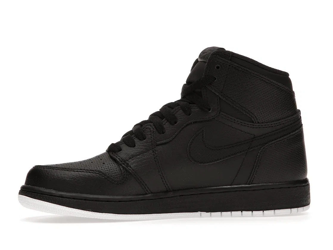 Детские кроссовки для мальчиков с перфорацией Jordan 1 Retro High Jordan, Black/White-Black — фото 3