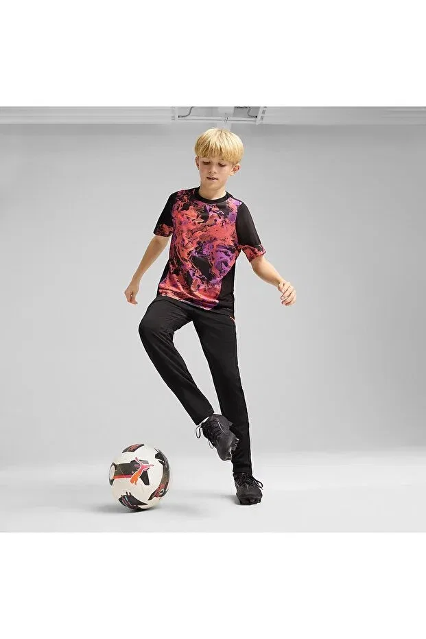 Детские спортивные штаны для девочек скинни Individualcup football Puma, Black — фото 3