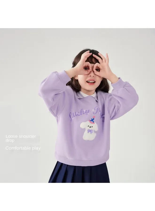 Свитшот с контрастным воротником, модель Contrast color lapel sweatshirt, Jellybaby — фото 3