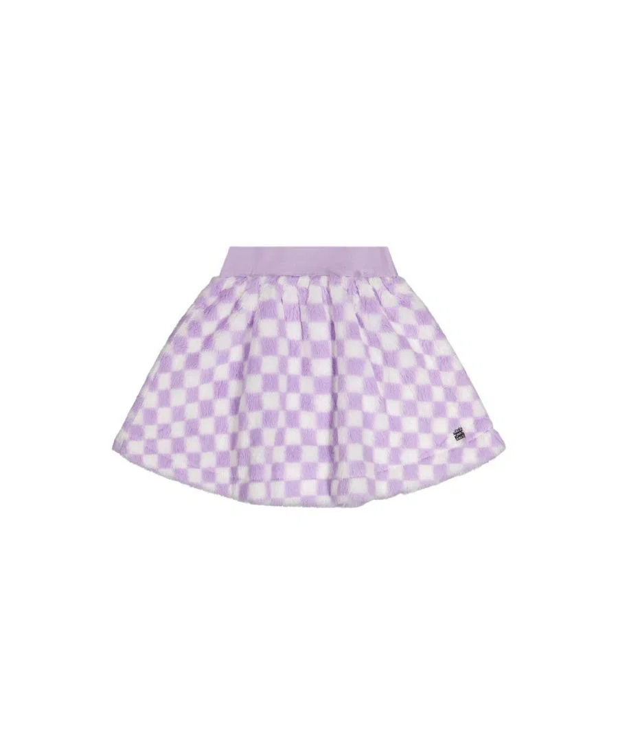Юбка из искусственного меха A-силуэта Stardust Unicorn Deux par Deux, Lilac And White Tiles