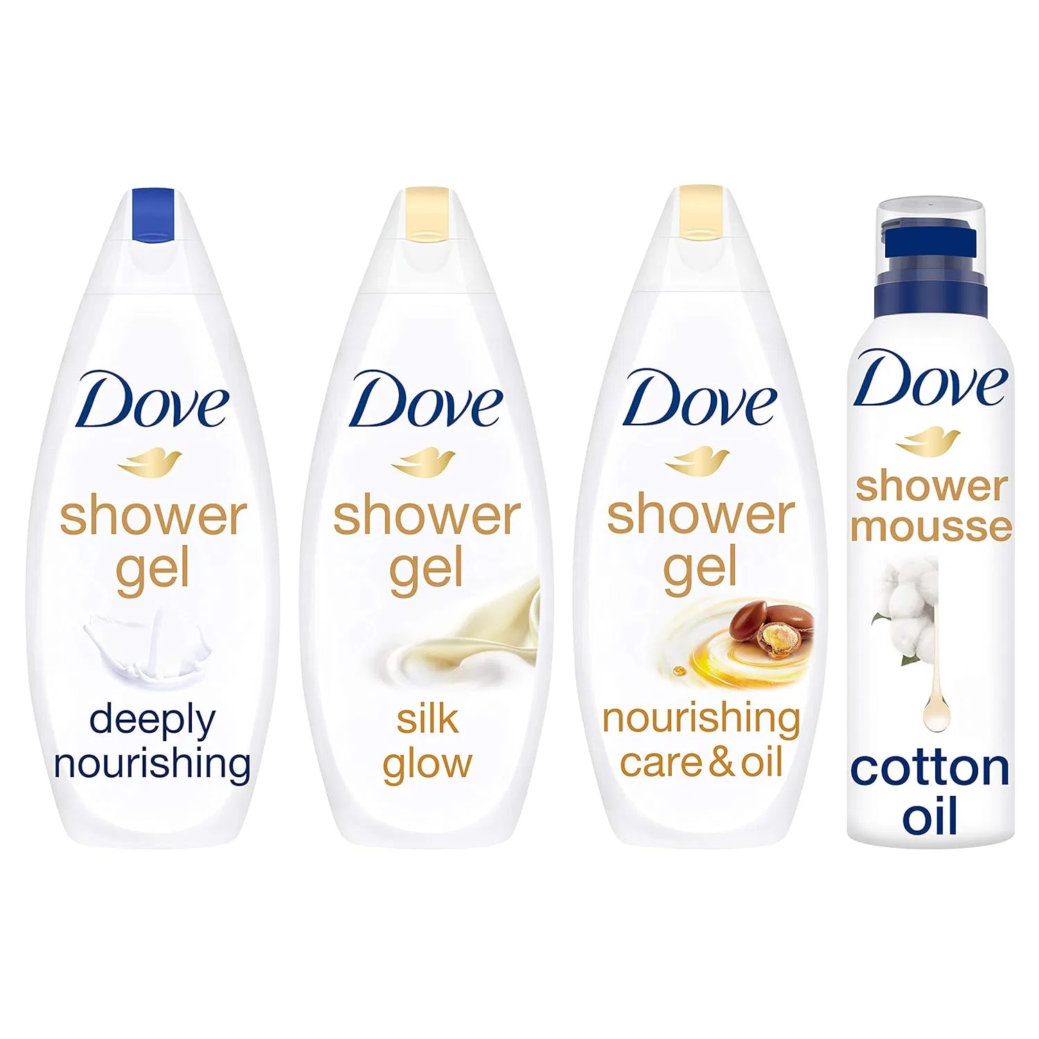 Пена для душа Dove Deeply Nourishing Shower Foam с хлопковым маслом, набор 6 шт., 200 мл