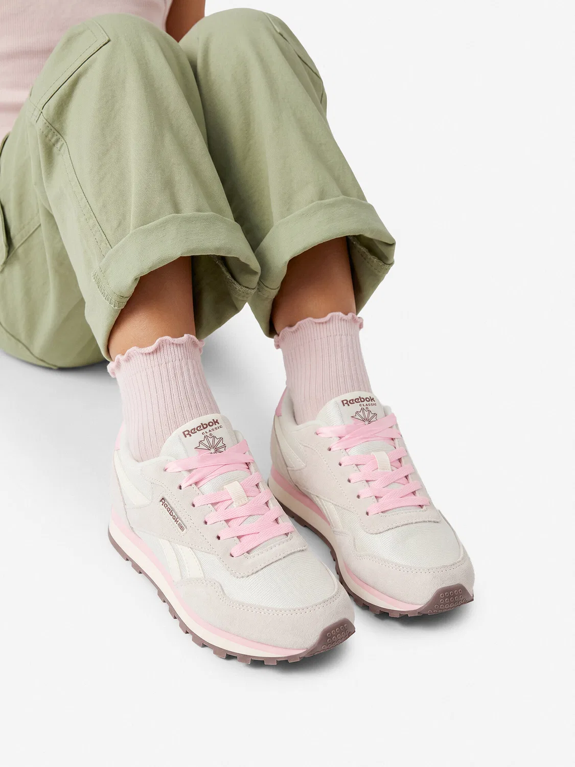 Кроссовки для девочки Reebok, кремовый