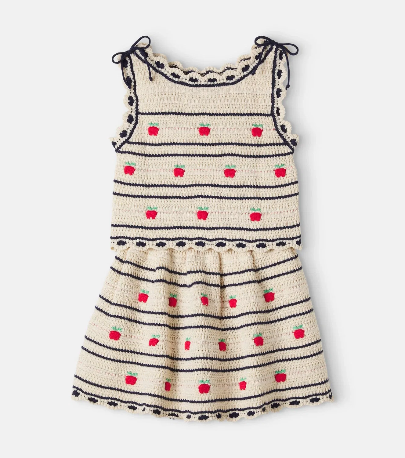 Комплект из жилета и юбки из хлопка и шерсти Daisy Bebe Organic, коричневый