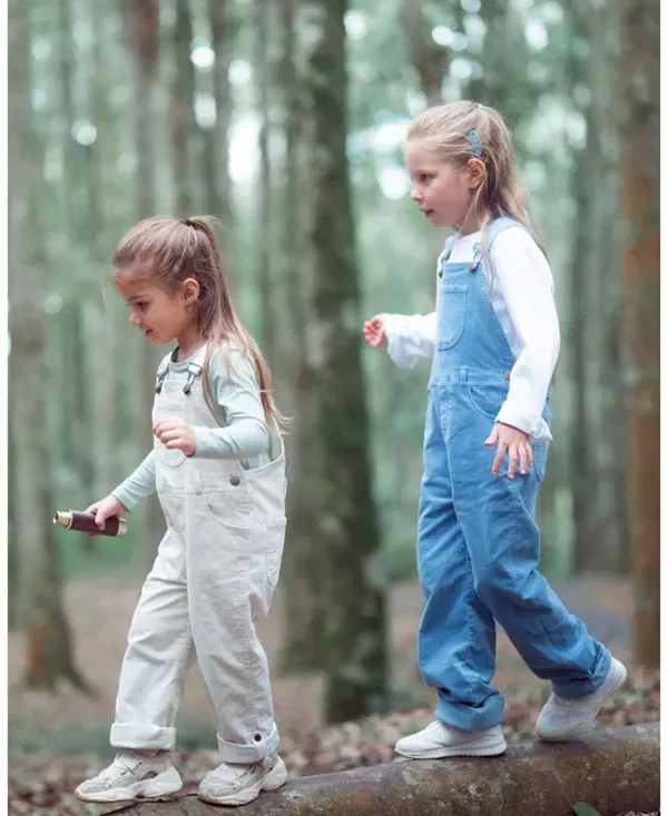 Детский комбинезон с длинным рукавом Dotty Dungarees, Forget-Me-Not Blue — фото 4