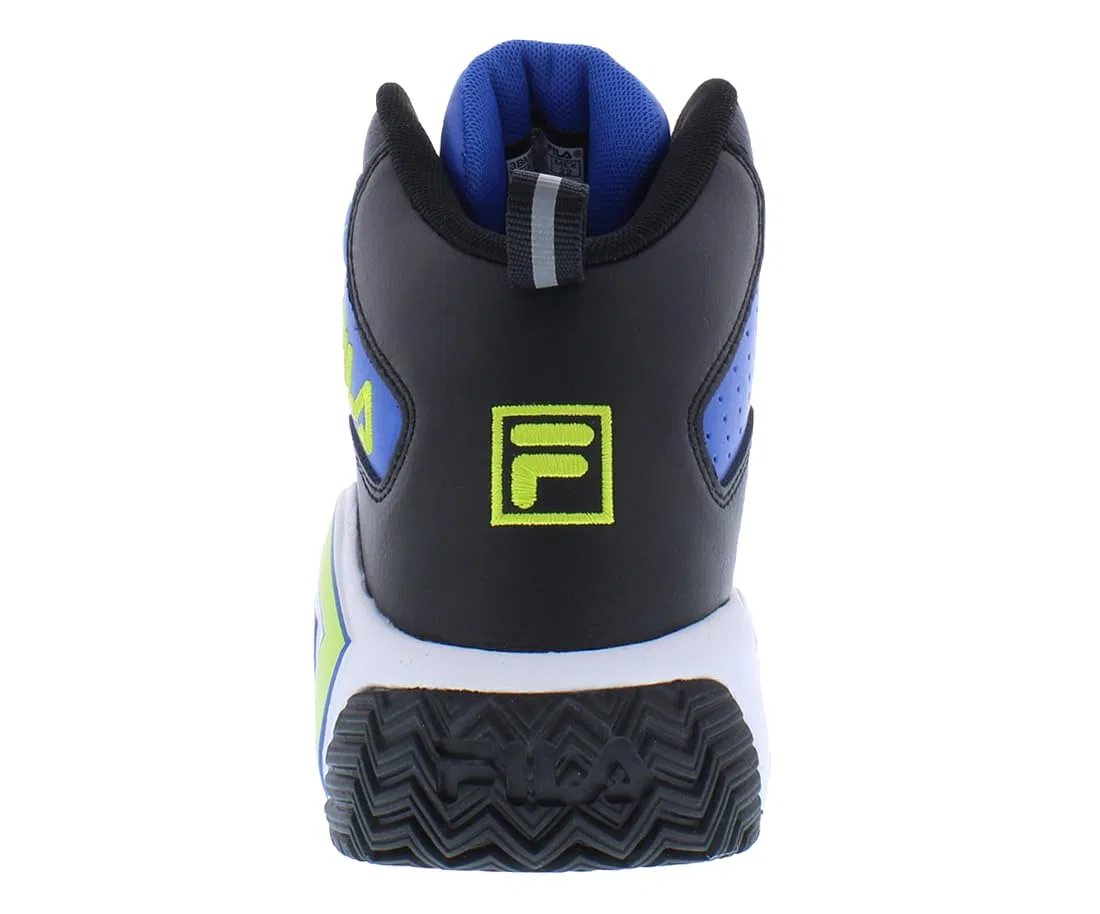 Детские кроссовки для мальчиков с принтом Kid's Fila Mb Fila, Black Blue Lime — фото 4