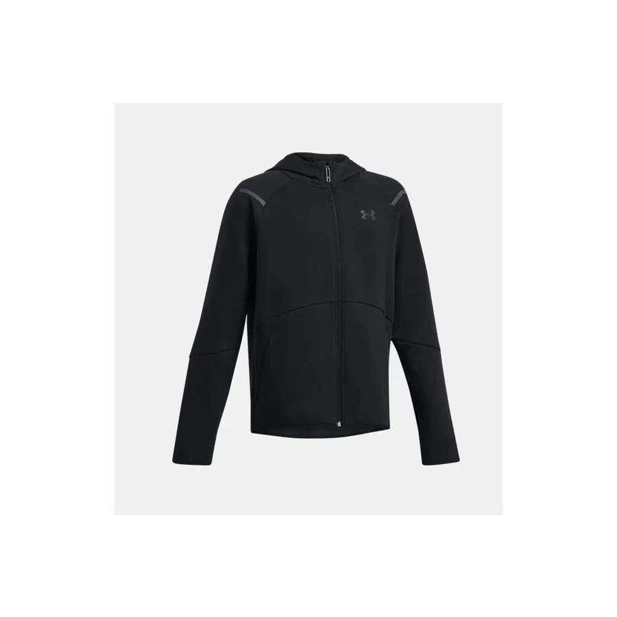 Детский свитшот с капюшоном и молнией Under Armour Unstoppable Fleece Full Zip, Черный — фото 3
