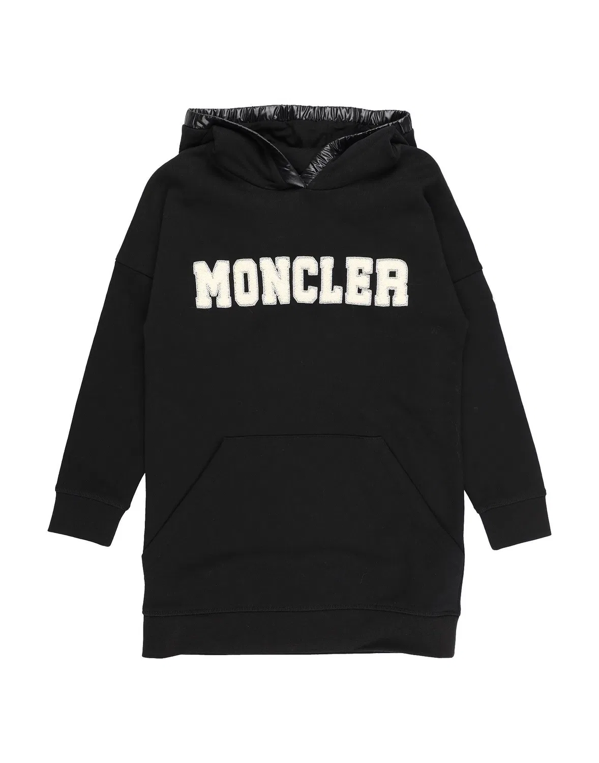 Детское платье для девочек из флиса с капюшоном Moncler, черный