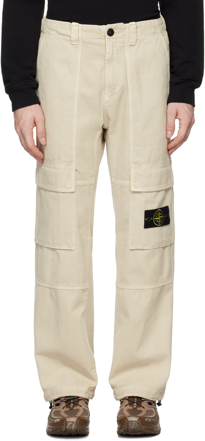 

Бежевые брюки-карго свободного кроя Stone Island