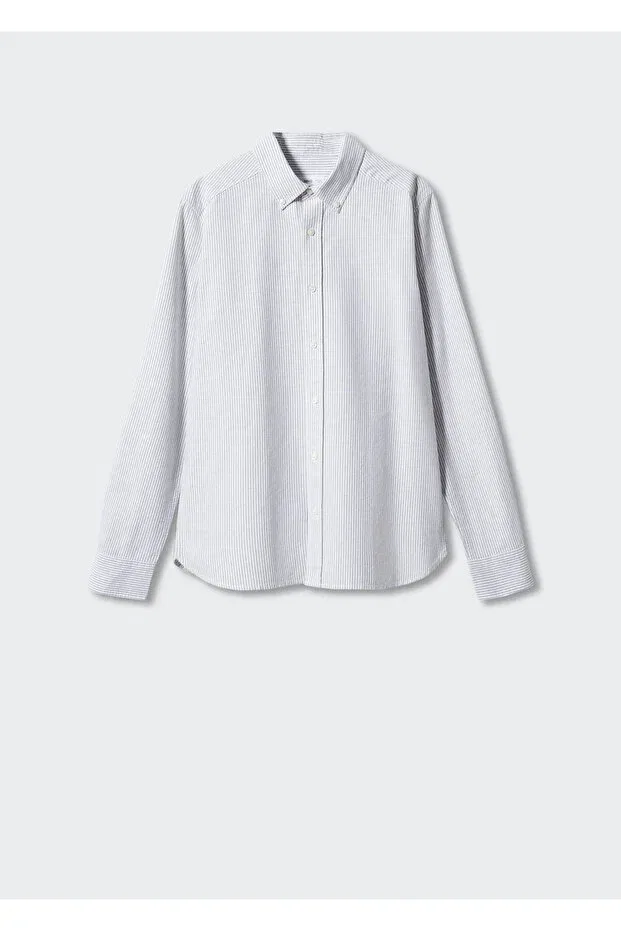 Детская рубашка для мальчиков с длинным рукавом Mango Kids, Pastel Green