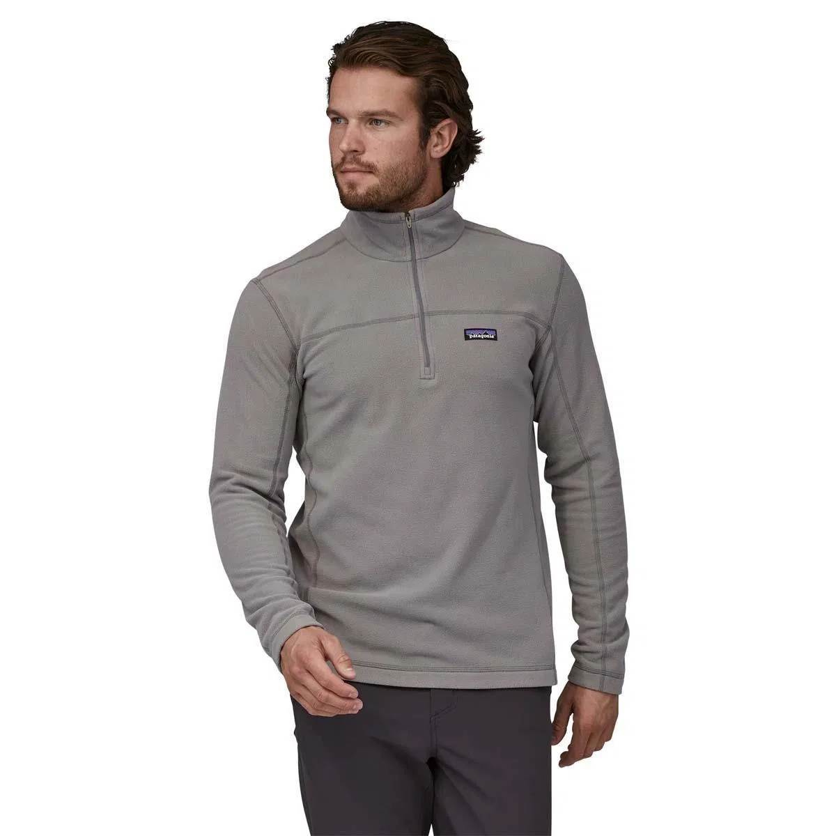 Флисовый пуловер с воротником-стойкой Micro D Patagonia, Feather Grey