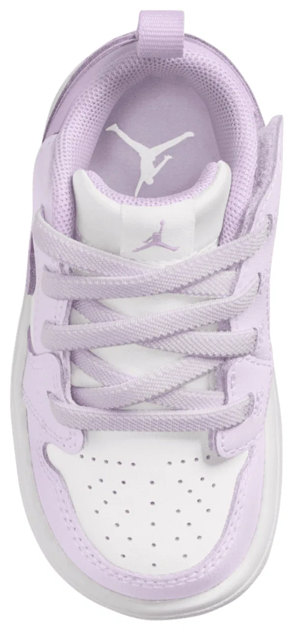 Кроссовки для девочек AJ 1 Low Jordan, цвет White/Barely Grape — фото 3