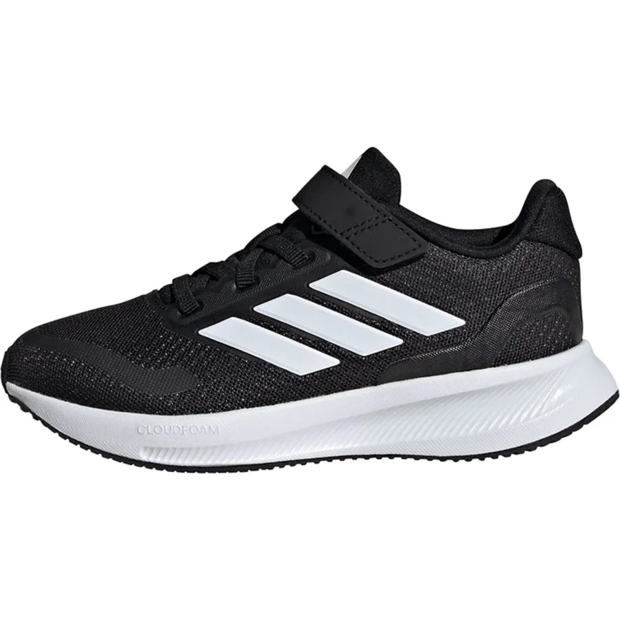 Детские спортивные кроссовки с липучкой Runfalcon 5 adidas, Черно-белый — фото 3