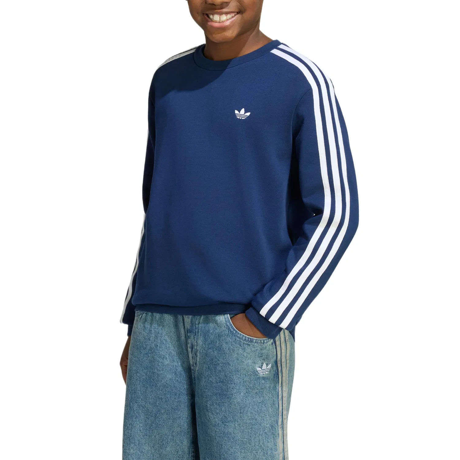 Детский свитшот с круглым вырезом Adidas Originals, Dark Indigo — фото 3
