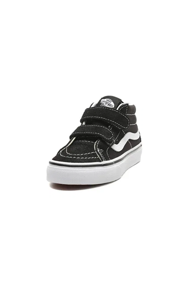 Детские кроссовки для девочек на плоской подошве Vans, Black And White — фото 2
