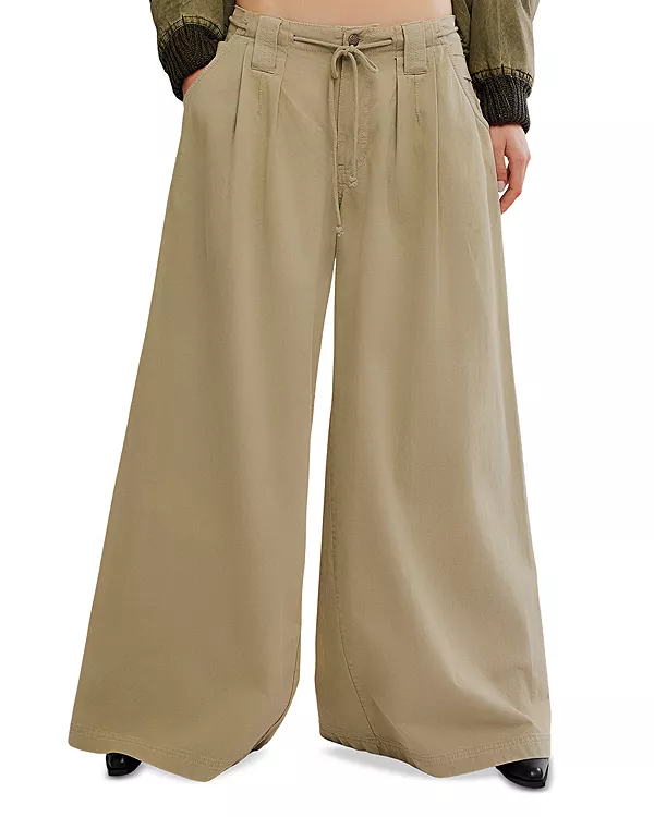 

Брюки Julien с широкими штанинами и завязками Free People, бежевый