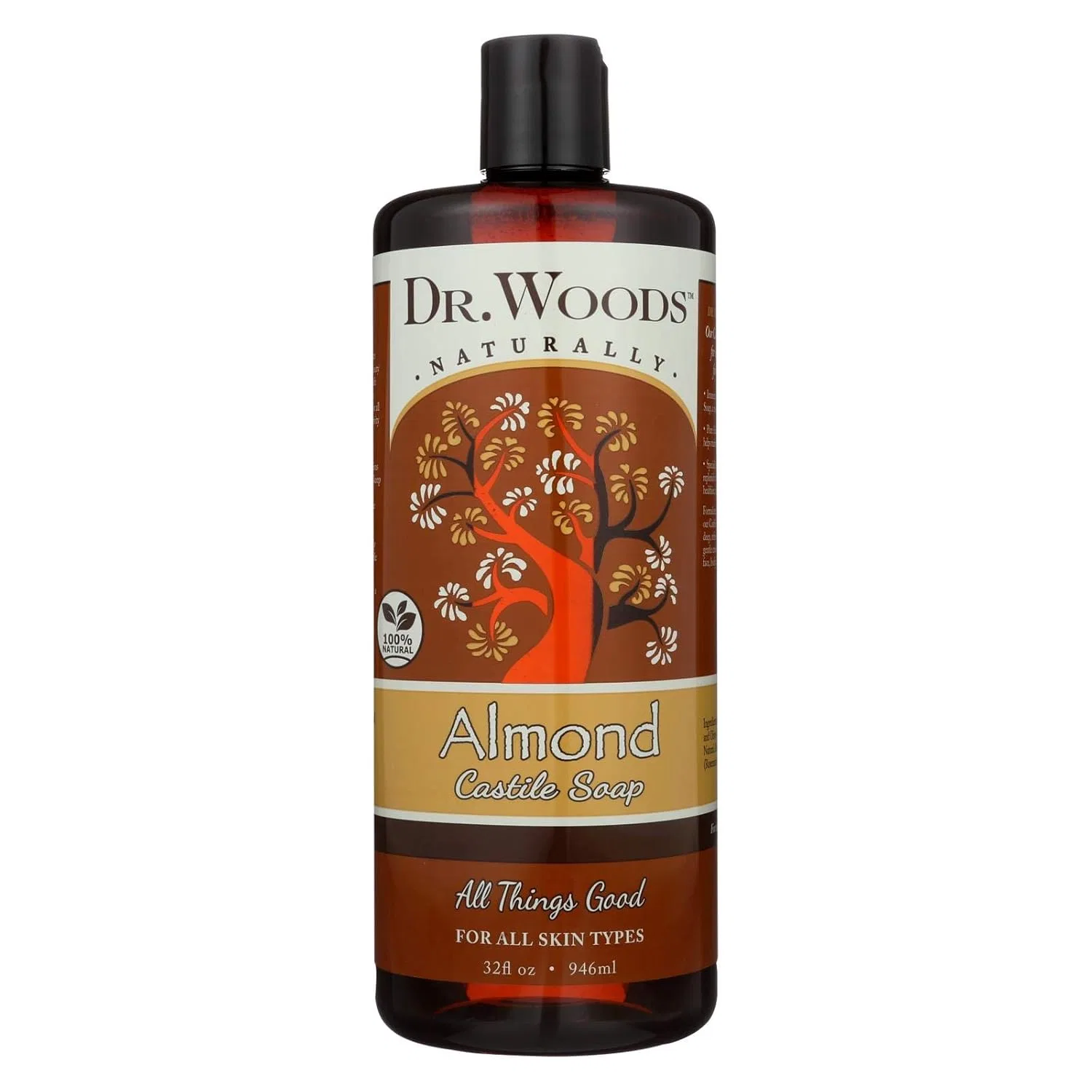 Твердое мыло Almond, Dr. Woods, 946.35 мл