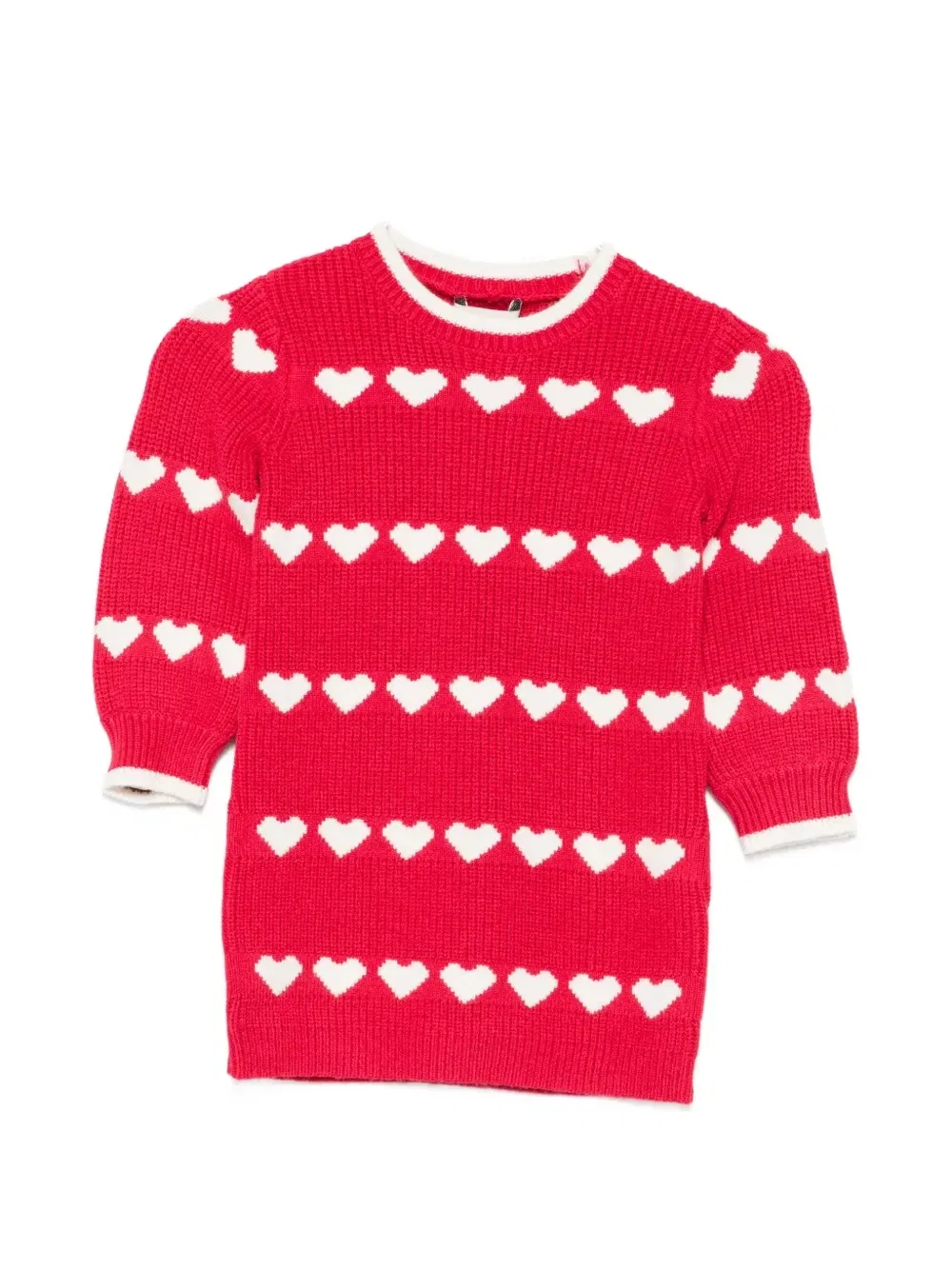 Вязаный свитер с сердечками Twinset Kids, красный