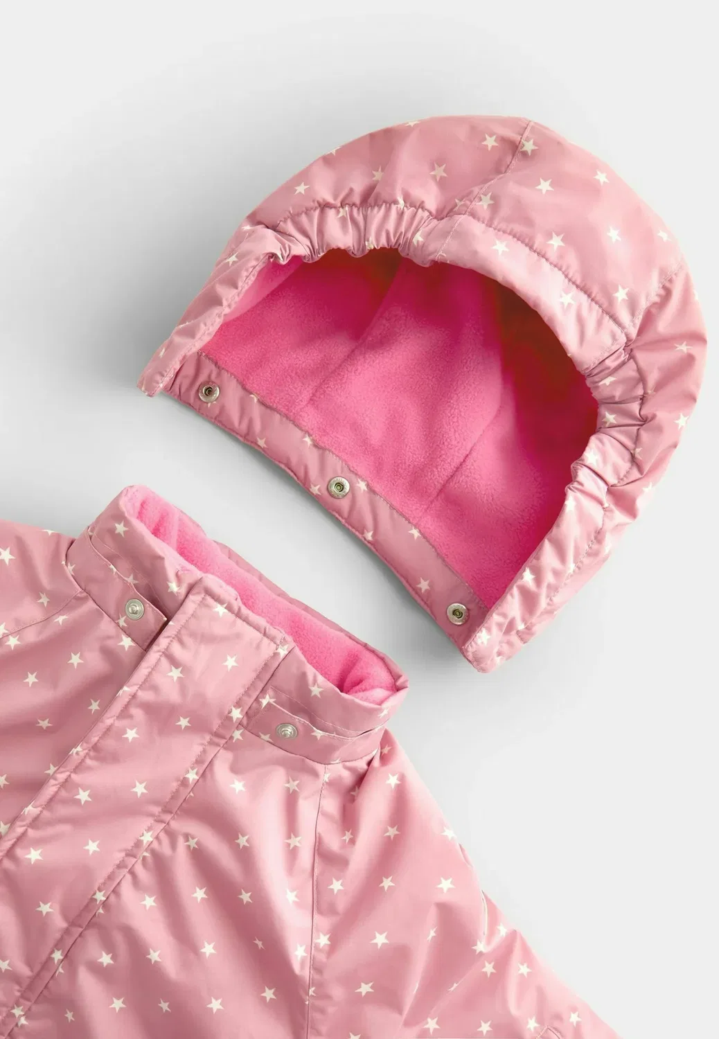 Пуховая куртка с баской - зимнее пальто Jojo Maman Bébé, Pink Unicorn — фото 4