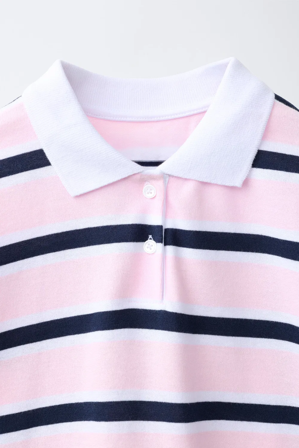 Полосатая рубашка-поло с номером ZARA, White/Pink — фото 3
