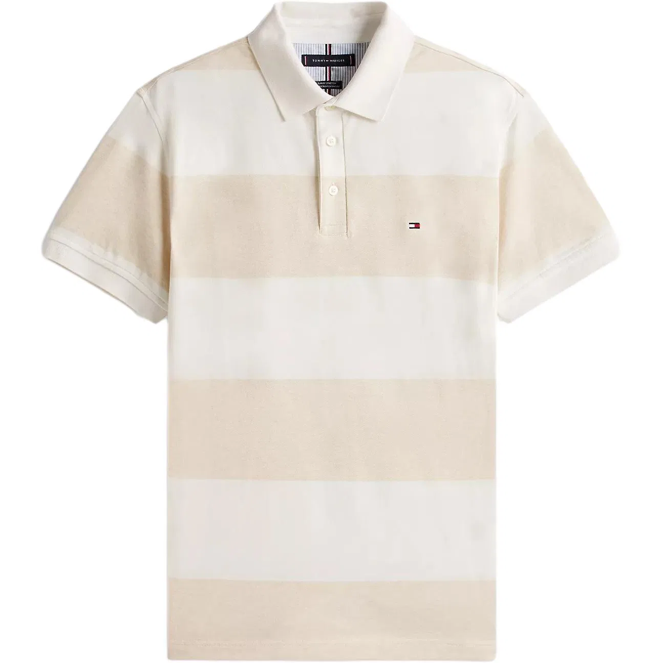 Мужская футболка-поло с полосками Tommy Hilfiger, Beige/White Stripes