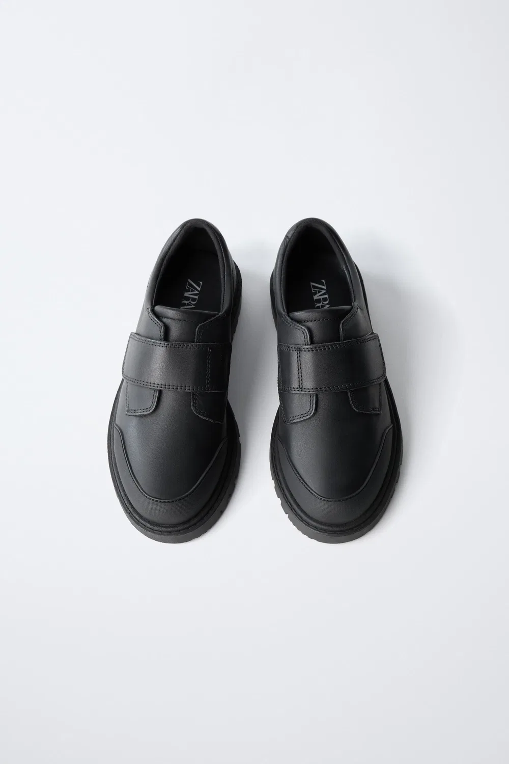 Кожаные школьные туфли ZARA, Black — фото 4