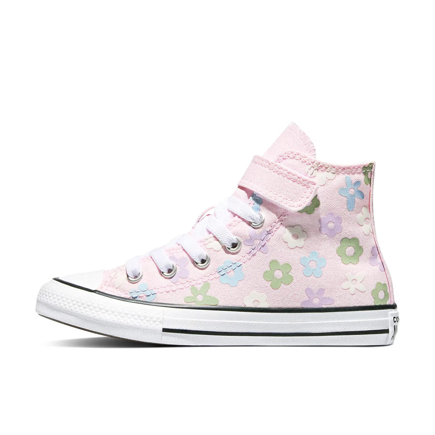 Детские кроссовки для девочек с цветочным принтом Chuck Taylor All Star 1V Bubbly Floral Converse, Rosa Claro — фото 3