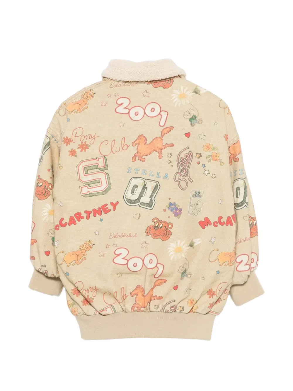 Куртка с графическим принтом Stella McCartney Kids, бежевый — фото 2