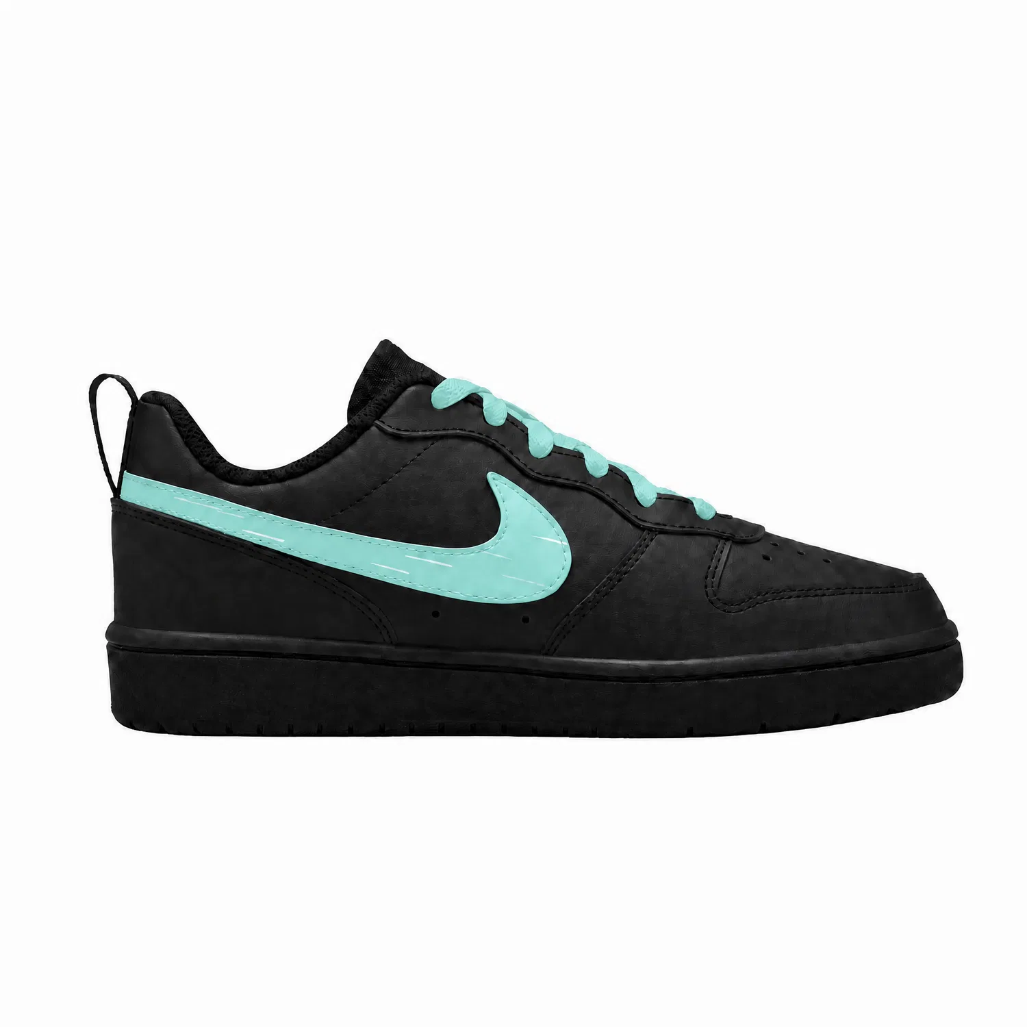 Детские кроссовки для скейтбординга из кожи Nike Court Borough, Black — фото 4