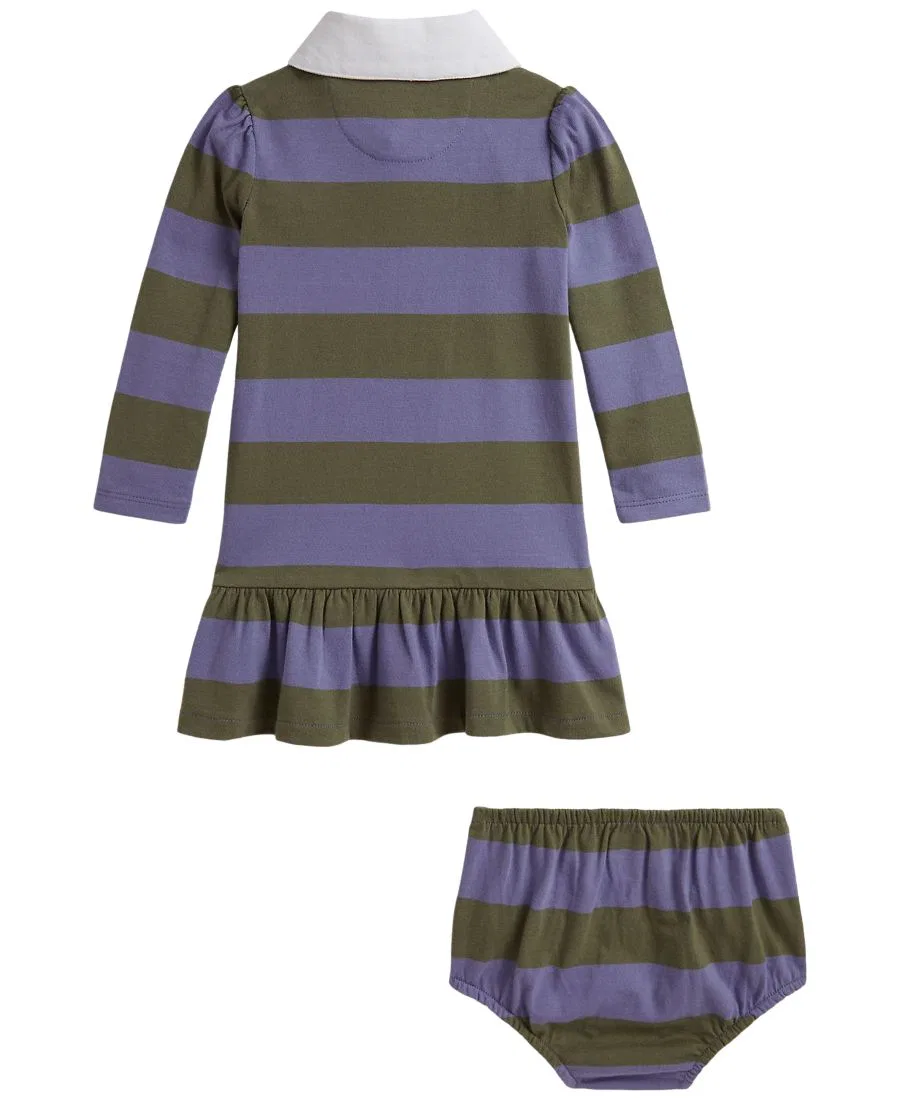 Платье-регби с воротником и шортами, 2 предмета Polo Ralph Lauren, Summer Purple Multi — фото 2