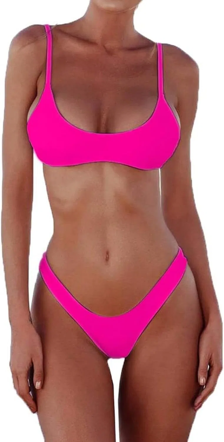 Женский бикини-комплект с мягкой тканью, Hot Pink