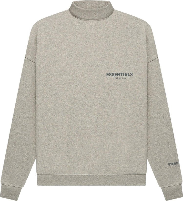 

Пуловер Fear of God Essentials Pullover Mockneck 'Dark Heather Oatmeal', серый