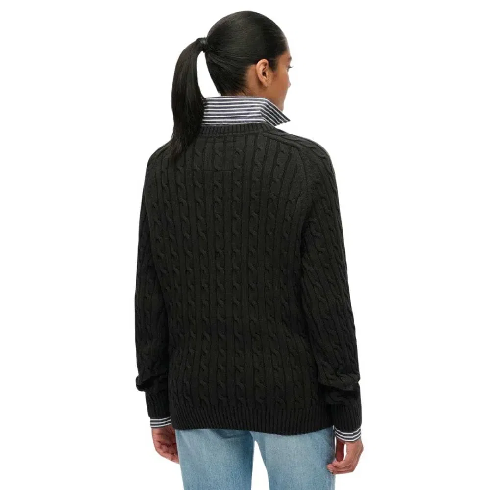 Свитер Slouchy Cable Superdry, черный — фото 2