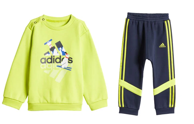 Детский комплект из футболки и штанов Adidas, Green Top Blue Pants