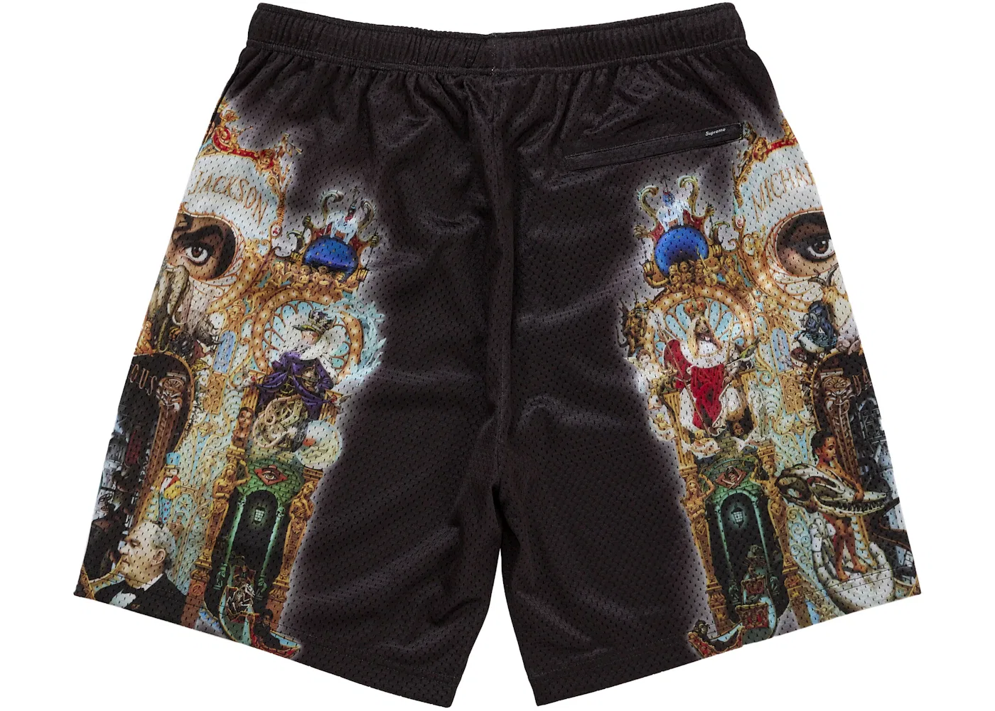 Мужские шорты из сетки с принтом Supreme Michael Jackson Dangerous Mesh Short, Black — фото 2