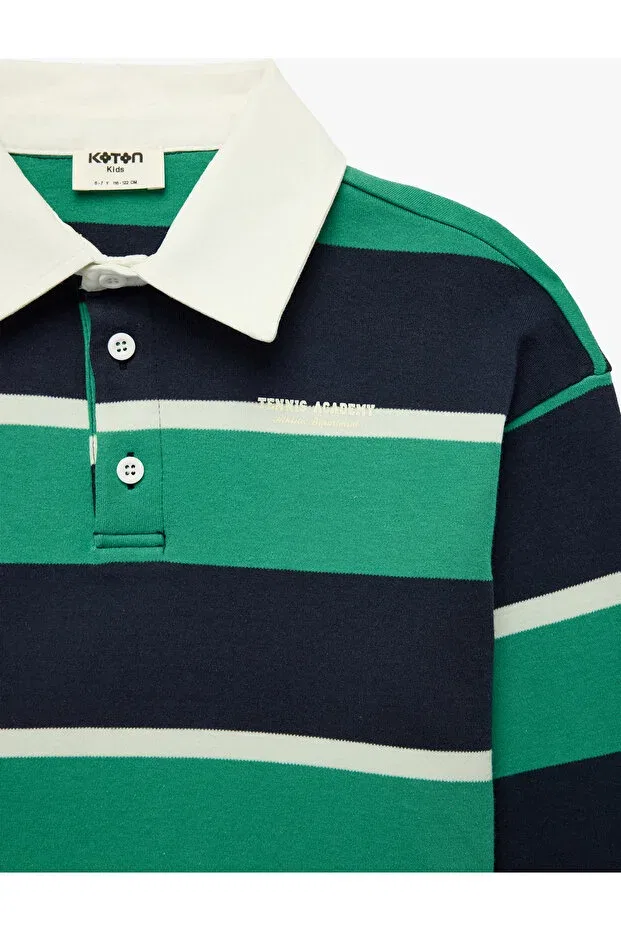 Детское худи для мальчиков с принтом Koton, Green Striped — фото 3