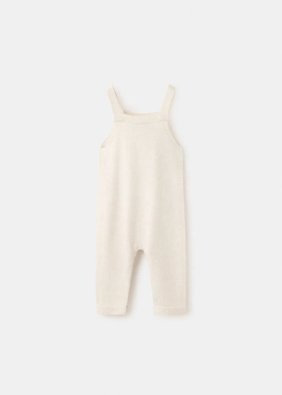 Детский комбинезон MANGO KIDS Regular Overalls 'DUNGAREES BREST3' бежевого цвета — фото 2