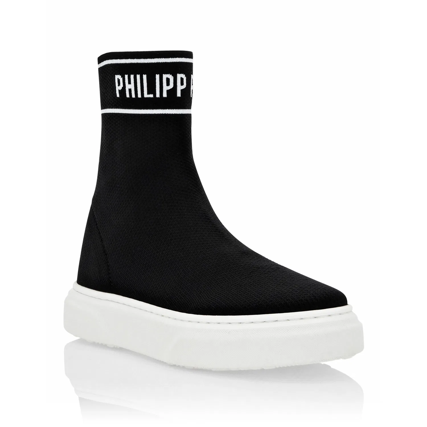 Детские кроссовки с высоким верхом PHILIPP PLEIN, Black/White