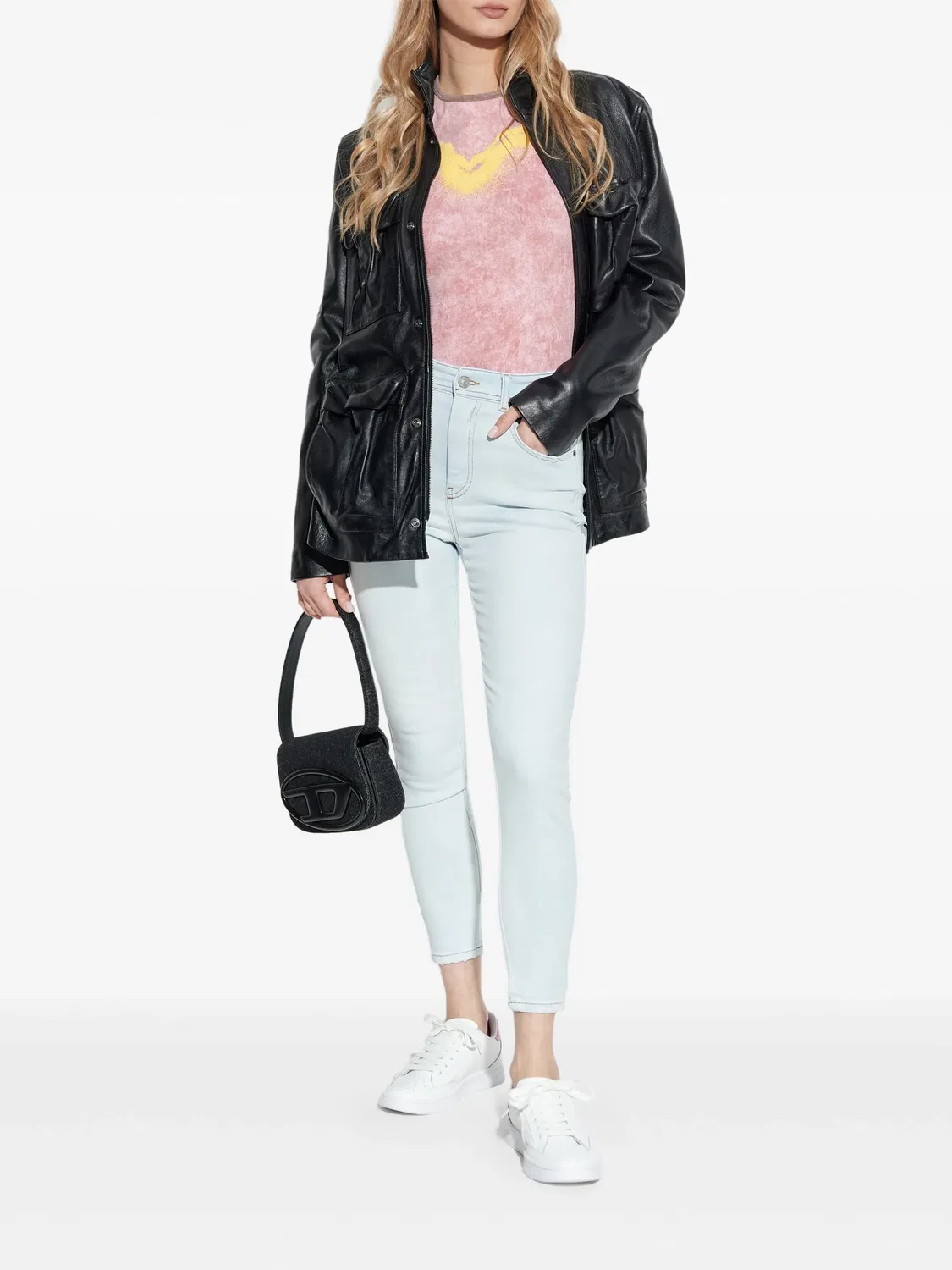 Diesel Синие джинсы-скинни из хлопка и модала — фото 4