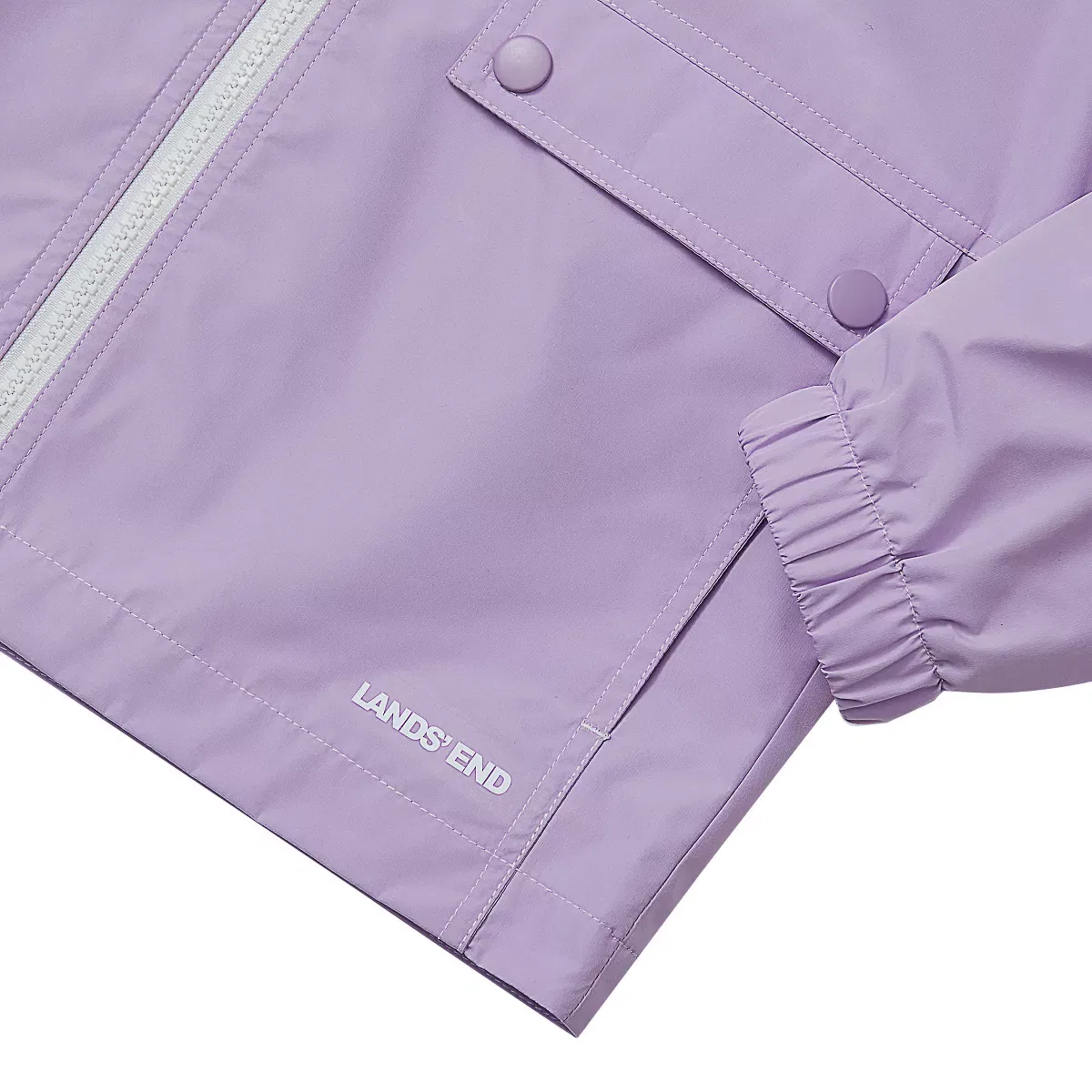 Детское пальто для девочек ветрозащитное Ocean Breeze Jacket Lands' End, Lavender — фото 4