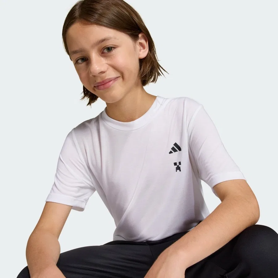 Футболка с принтом Minecraft Training Sportswear adidas, Белый — фото 4