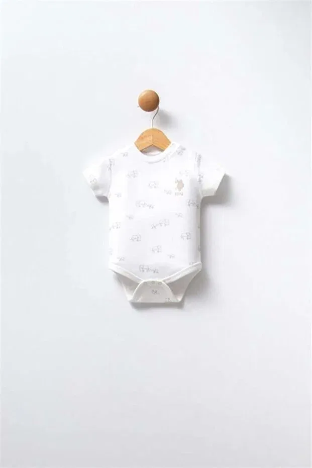 Детский для мальчиков комплект боди-комбинезонов с принтом U.S. Polo Assn., White — фото 3