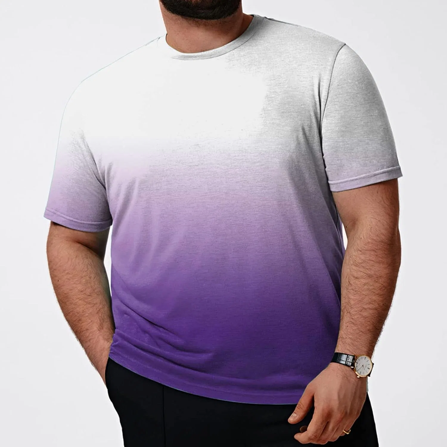 Мужская футболка с градиентом Crew Neck Short Sleeve, Purple — фото 2
