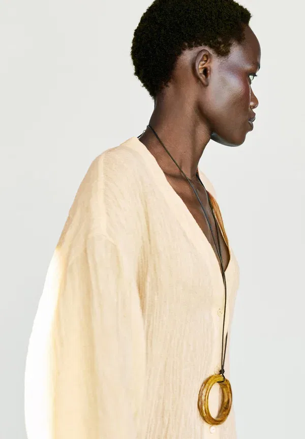 Блуза Plain Massimo Dutti, Yellow, желтый — фото 4