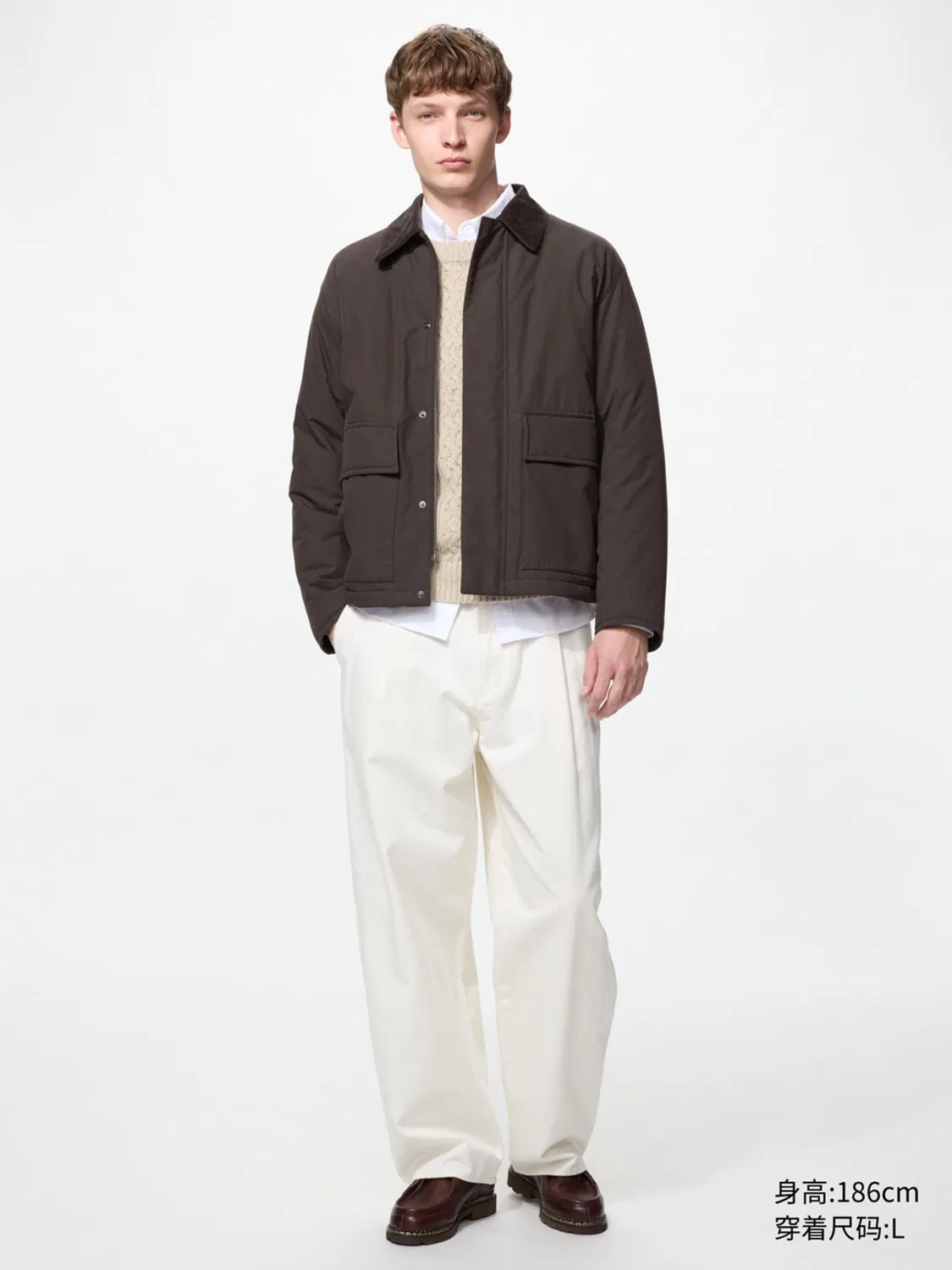 Куртка утепленная хлопковая Uniqlo, темно-оливковый — фото 2