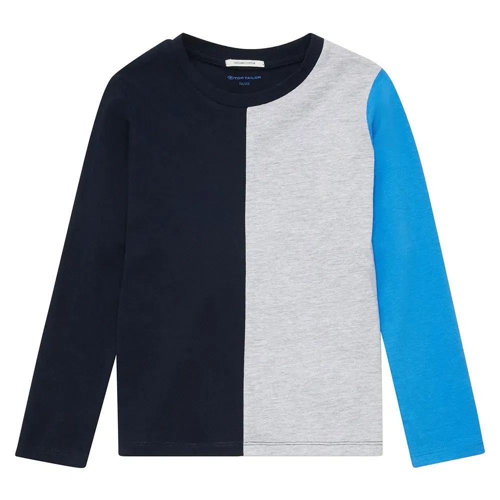 Футболка с длинным рукавом Colorblock Tom Tailor, синий