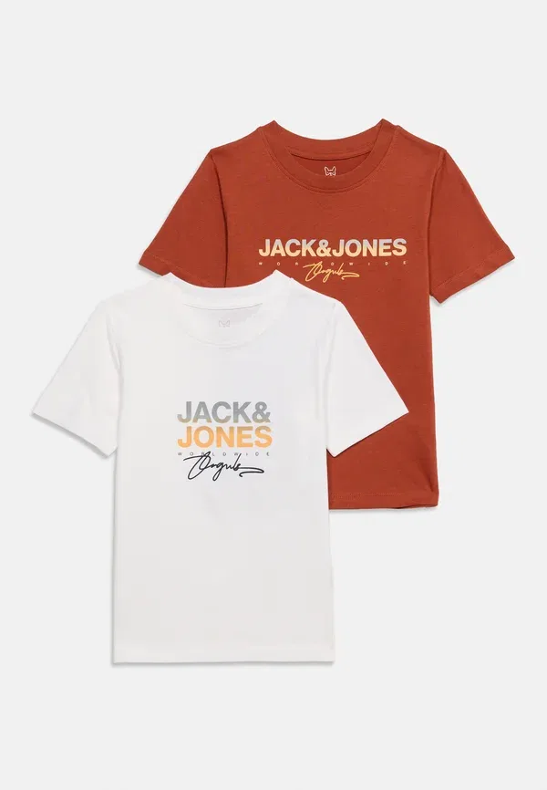 Комплект из двух футболок Jorcanggu с круглым вырезом - футболка с принтом Jack & Jones Junior, белый — фото 3