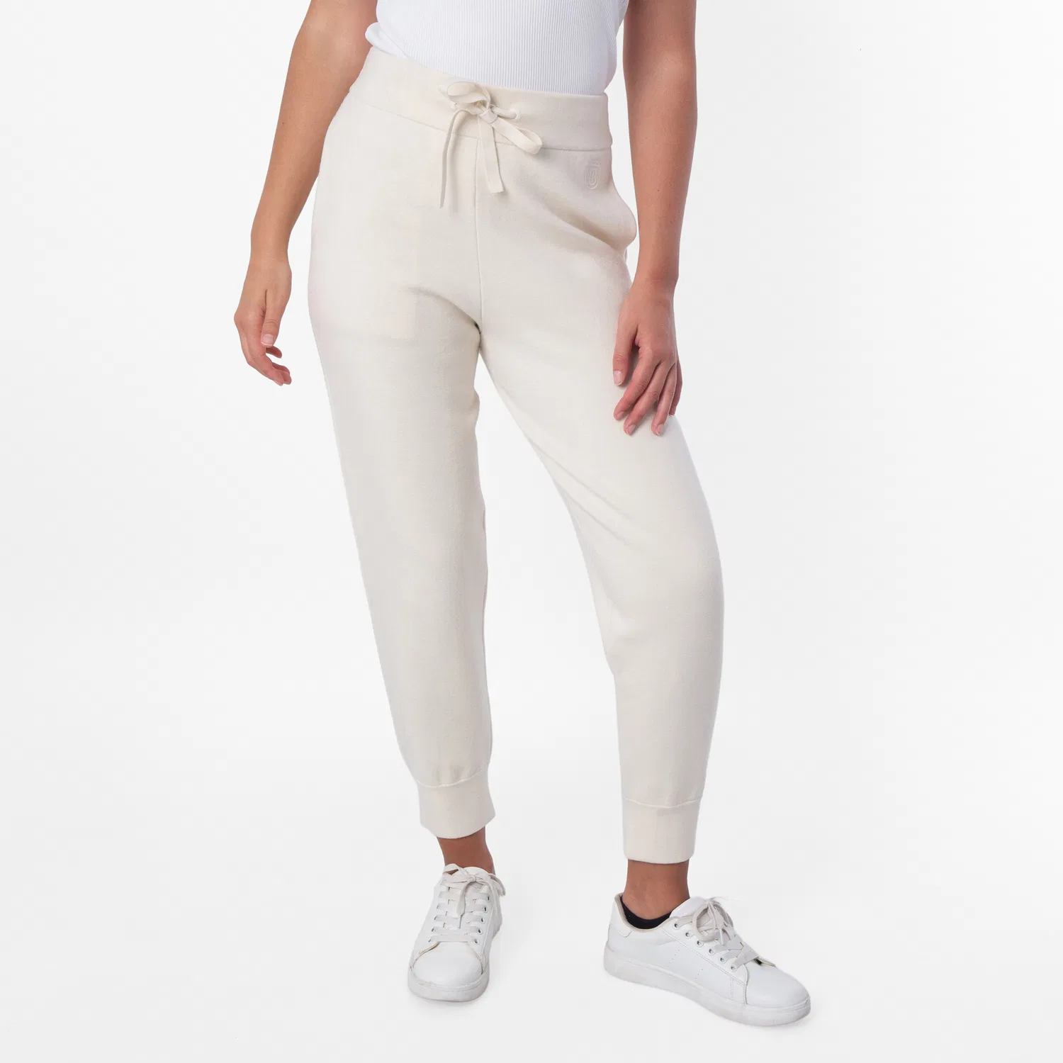 Женские спортивные брюки с монограммой Larkan Monogram Motif Jogging Pants Burberry, Natural White