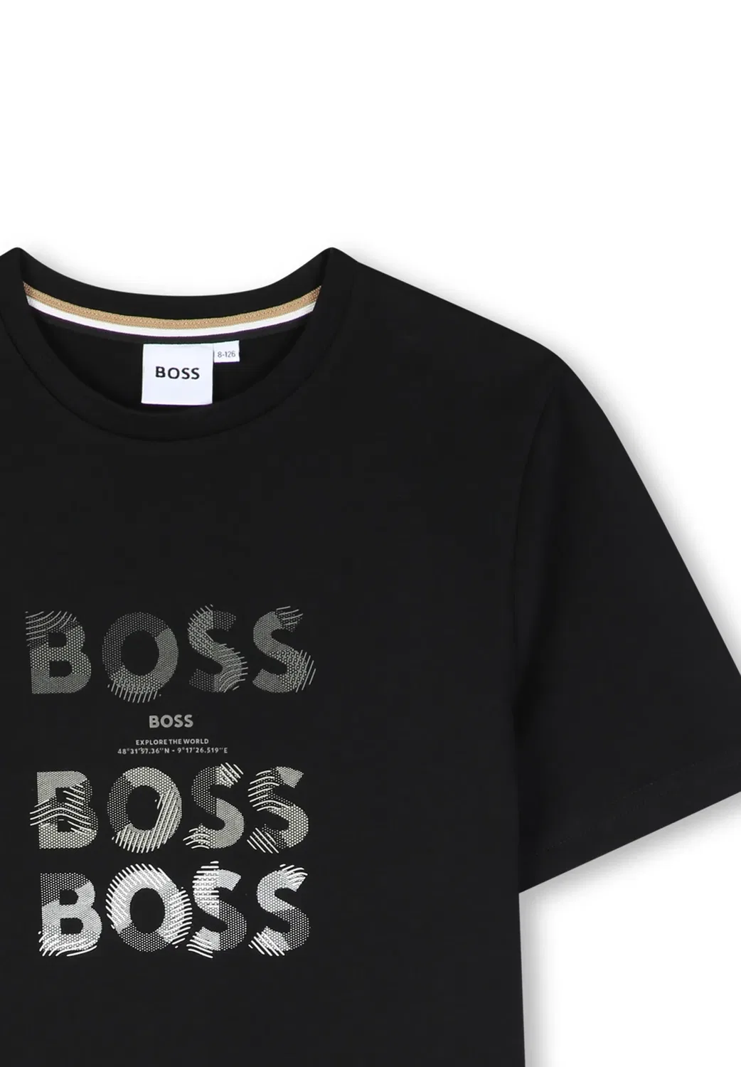 Футболка с принтом "manches courtes" - футболка с принтом Boss Kidswear, Black — фото 3