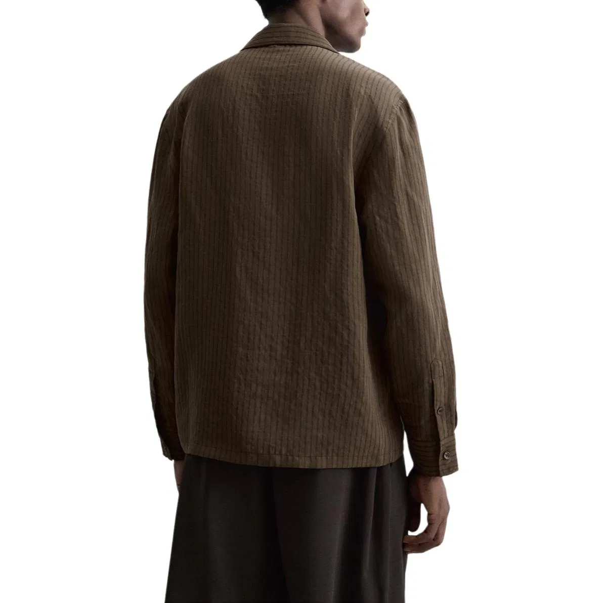 Мужская рубашка с отложным воротником Brown ZARA, Brown — фото 4